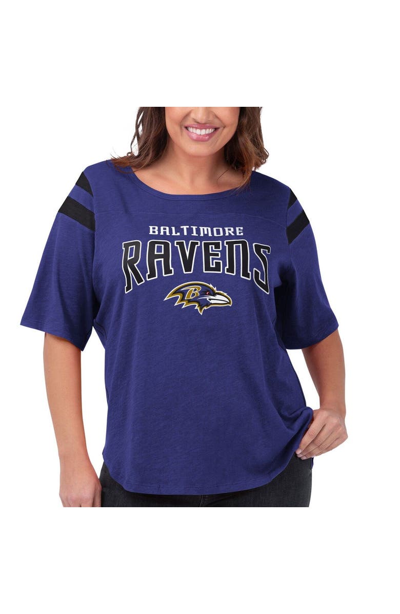 G-III 4HER BY CARL BANKS Women's G-III 4Her by Carl Banks Purple Baltimore Ravens Plus Size Linebacker T-Shirt, Alternate, color, Purple
