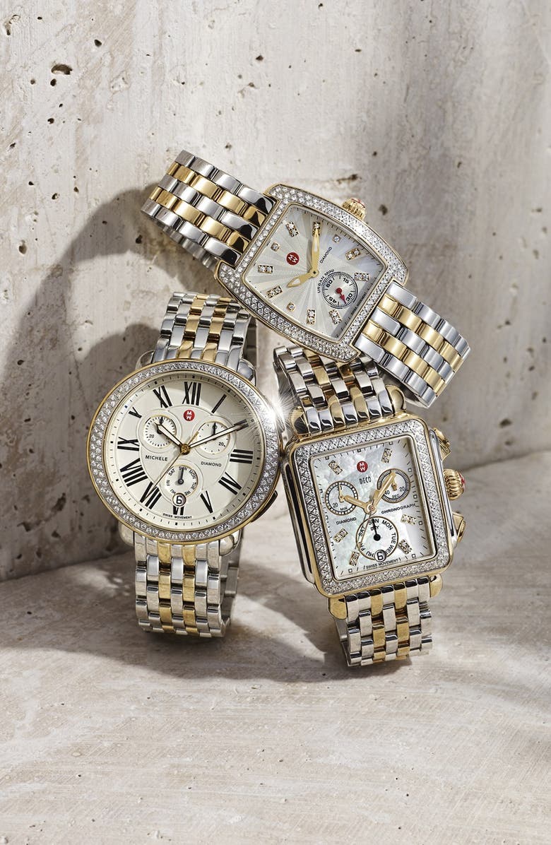 MICHELE Urban Mini 16mm Stainless Steel Bracelet Watchband, Alternate, color, 