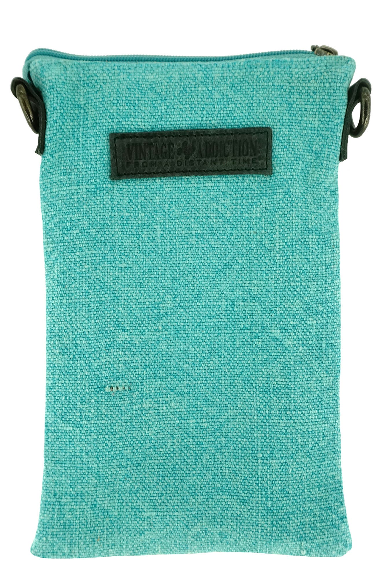 Two-Tone Crossbody Bag w/ Leather Trim, Alternate, color, CHARCOAL/TURQUOISE
