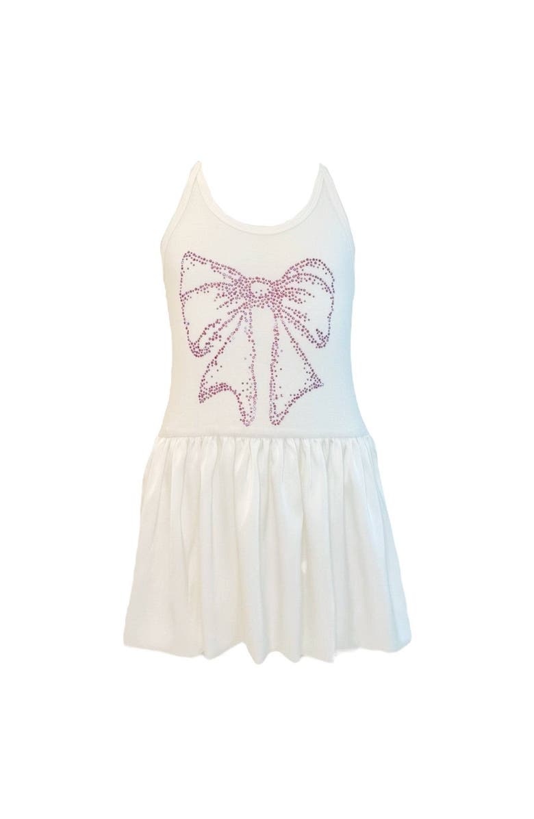 Lola + The Boys Crystal Bow Bubble Dress, Main, color, White