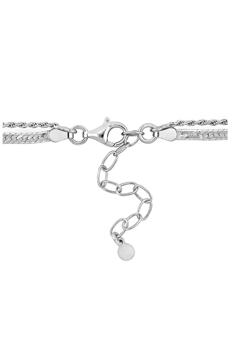 Double Strand Herringbone Necklace & Bracelet Set, Alternate, color, SILVER