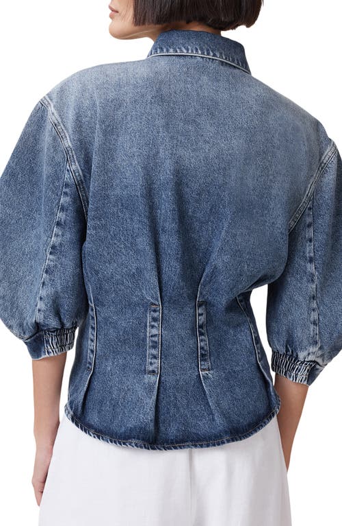 Allsaints Womens Vintage Indigo Nancy Slim-fit Fitted-waist Denim Shirt In Blue