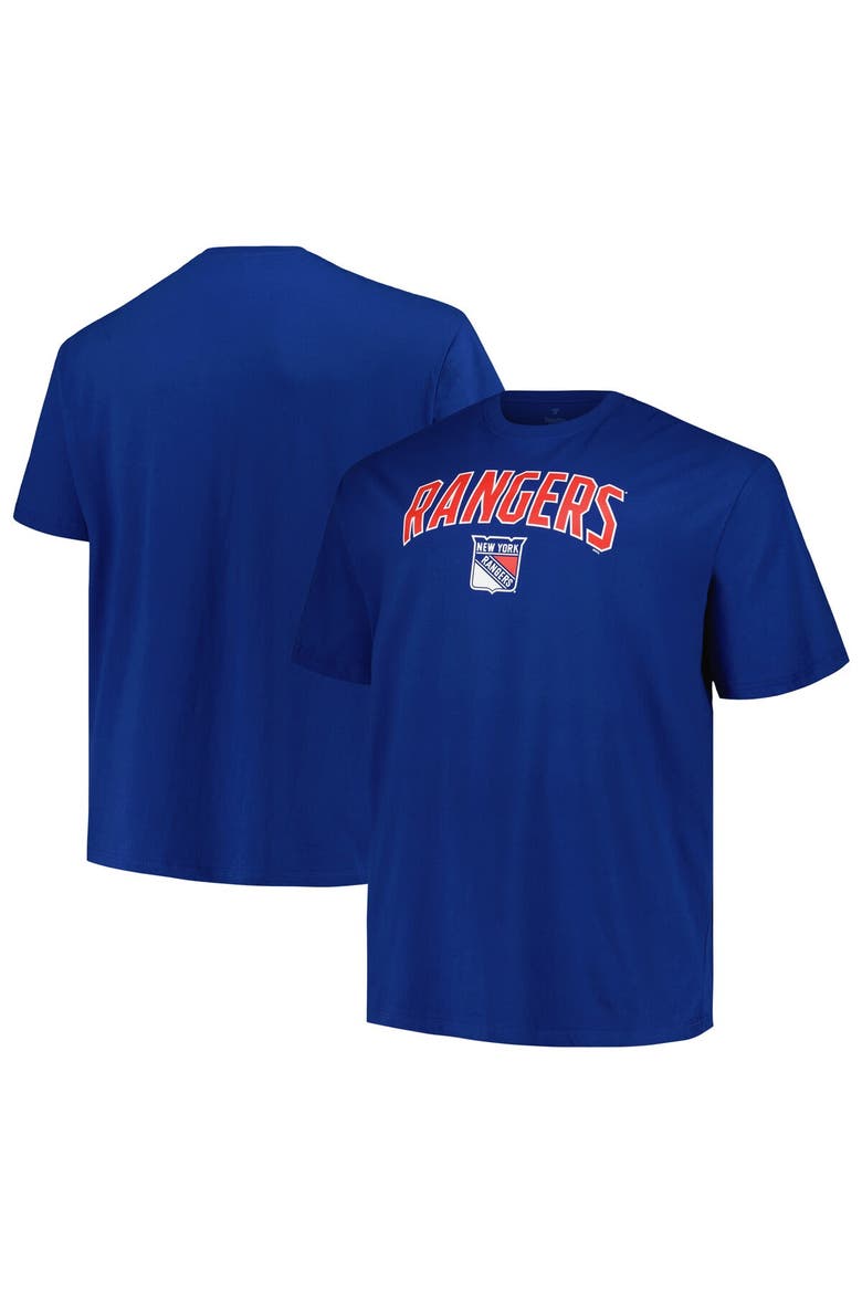 Men's Profile Blue New York Rangers Big & Tall Arch Over Logo T-Shirt, Alternate, color, Blue