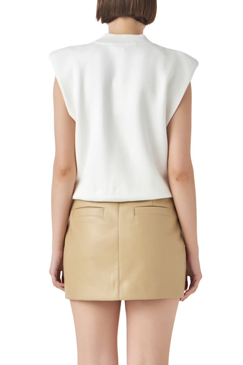Mock Neck Sleeveless Knit Top, Alternate, color, IVORY