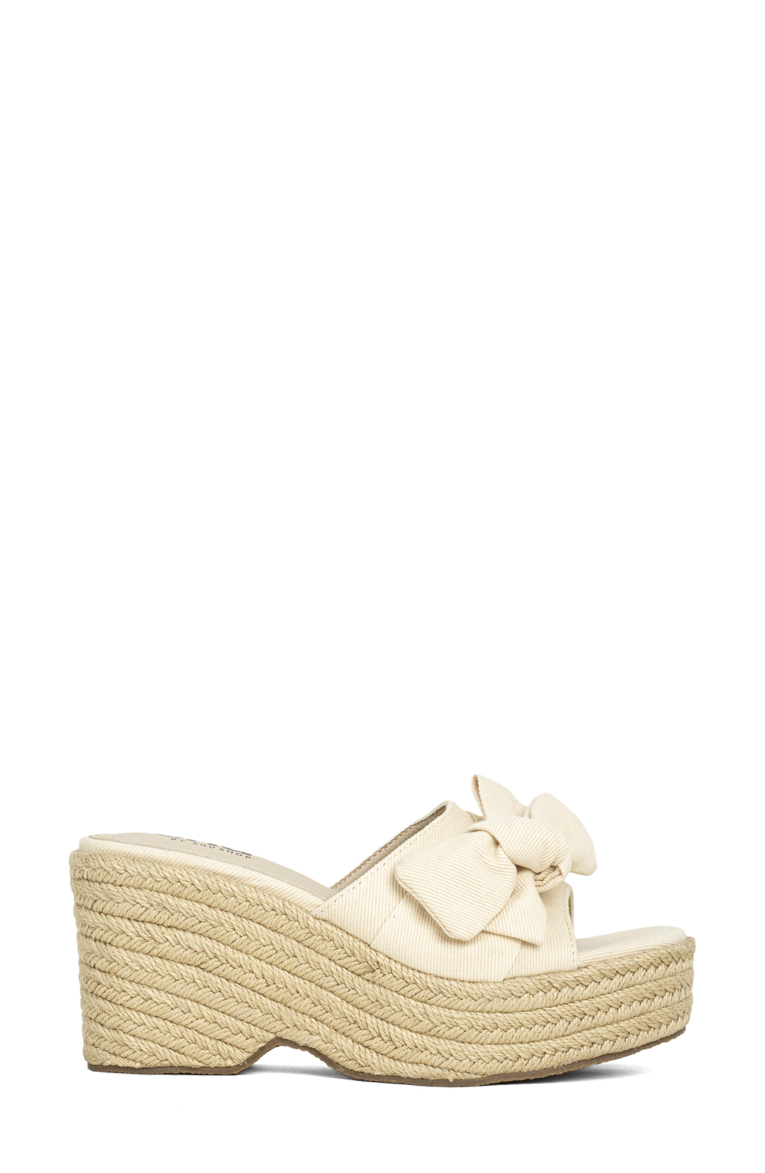 Ingrid Platform Espadrille Slide Sandal, Alternate, color, BONE