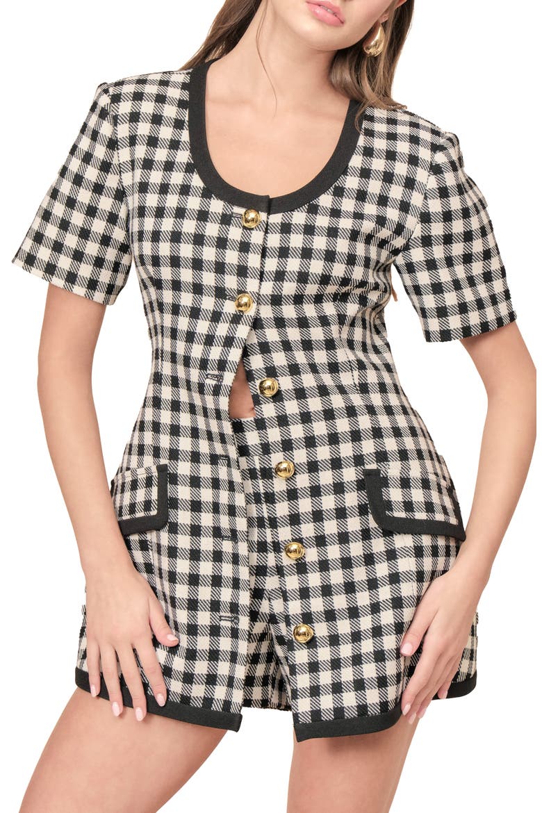 Frances Gingham Wool Jacket, Alternate, color, BLACK GINGHAM
