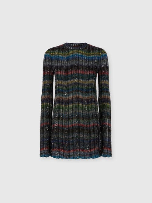 Missoni Crew Neck Sweater With Wave Pattern In Multi