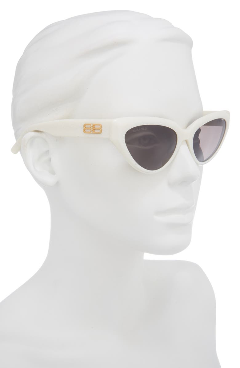 Balenciaga Cat Eye Sunglasses, Alternate, color, White White Grey