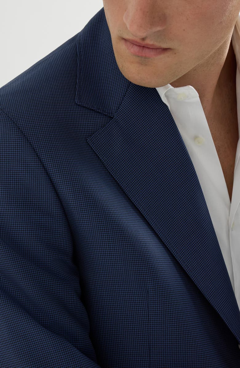 Brunello Cucinelli Houndstooth blazer, Alternate, color, Navy Blue