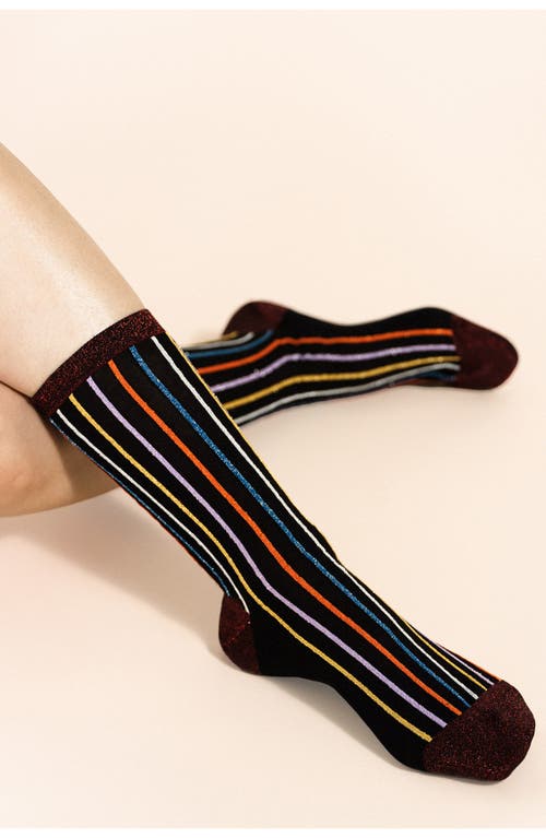 Hansel From Basel Skinny Sparkle Rib Crew Socks