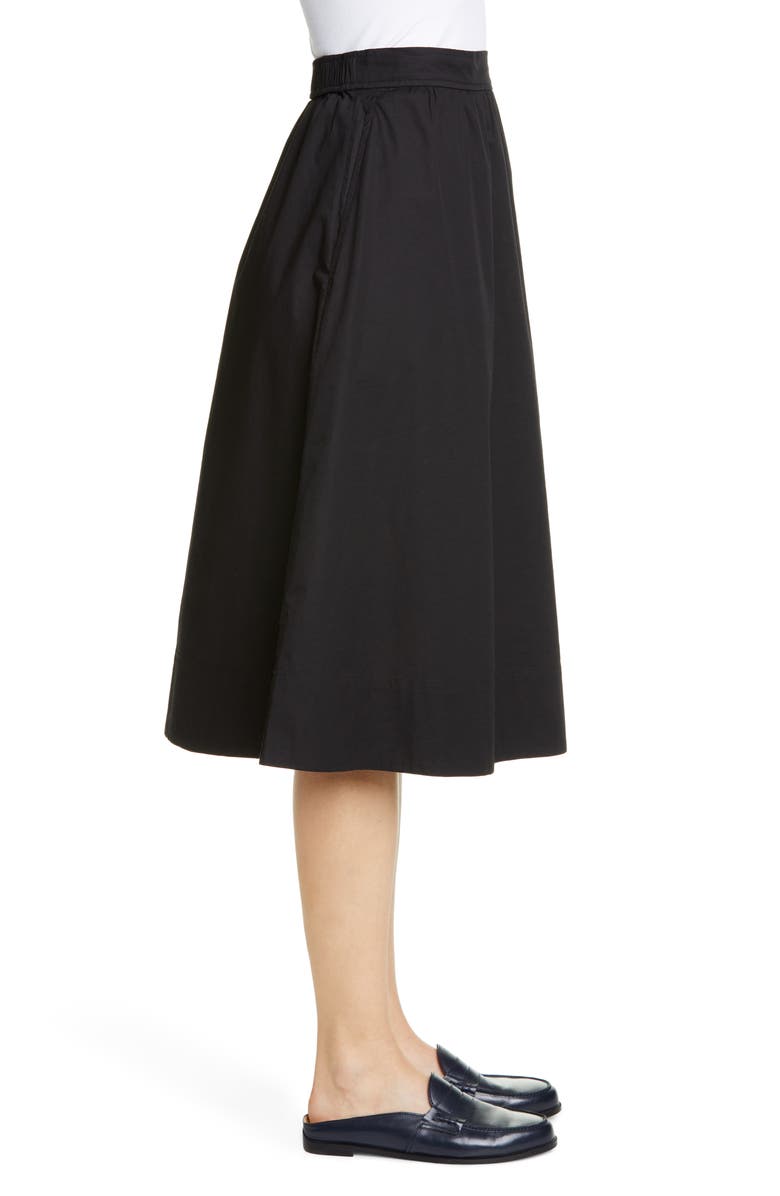 Eileen Fisher Gathered Organic Stretch Cotton Midi Skirt, Alternate, color,