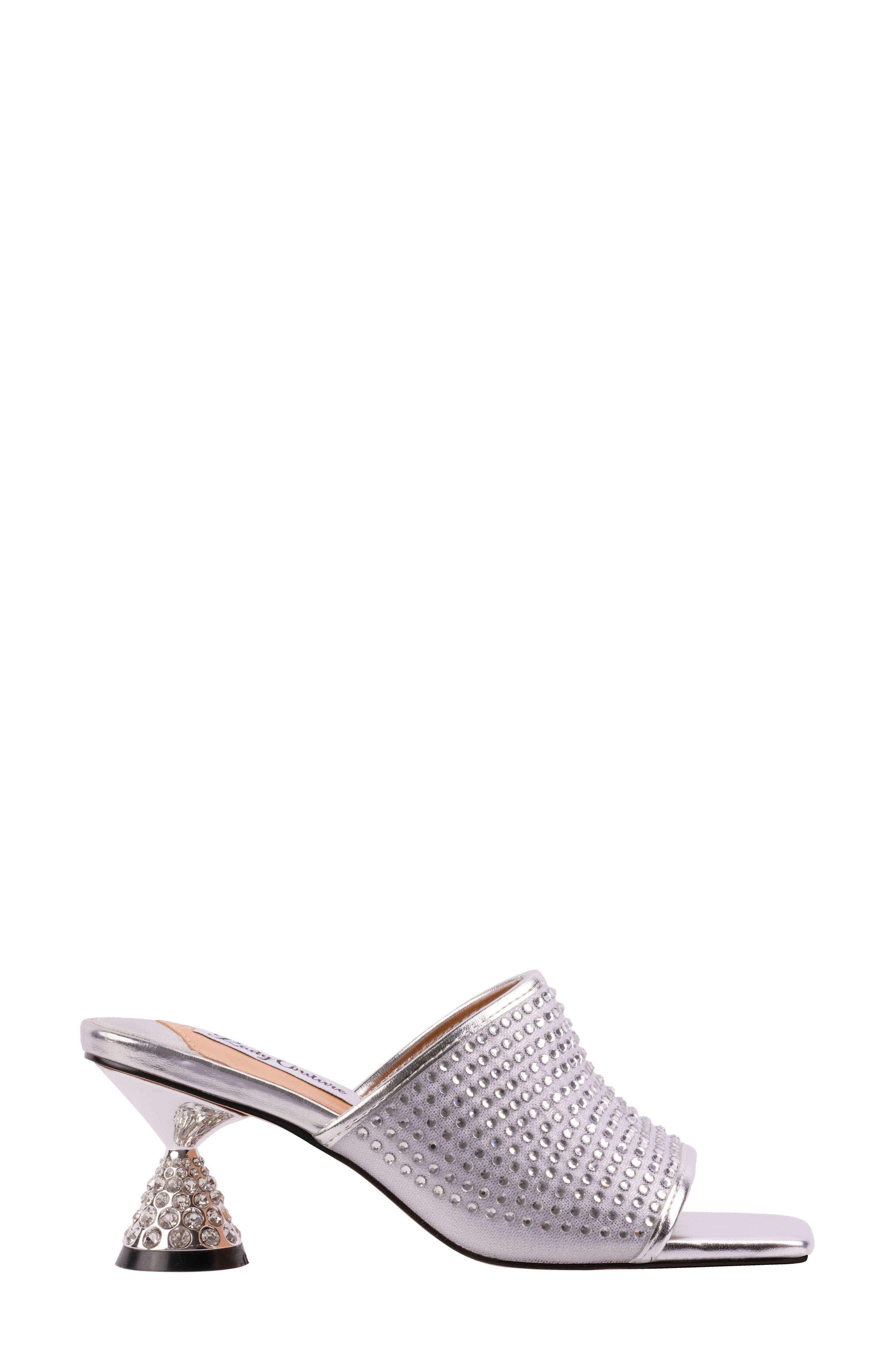 LADY COUTURE Rhinestone Slide Sandal, Alternate, color, Silver