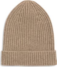 Nordstrom Cashmere Rib Cuff Beanie