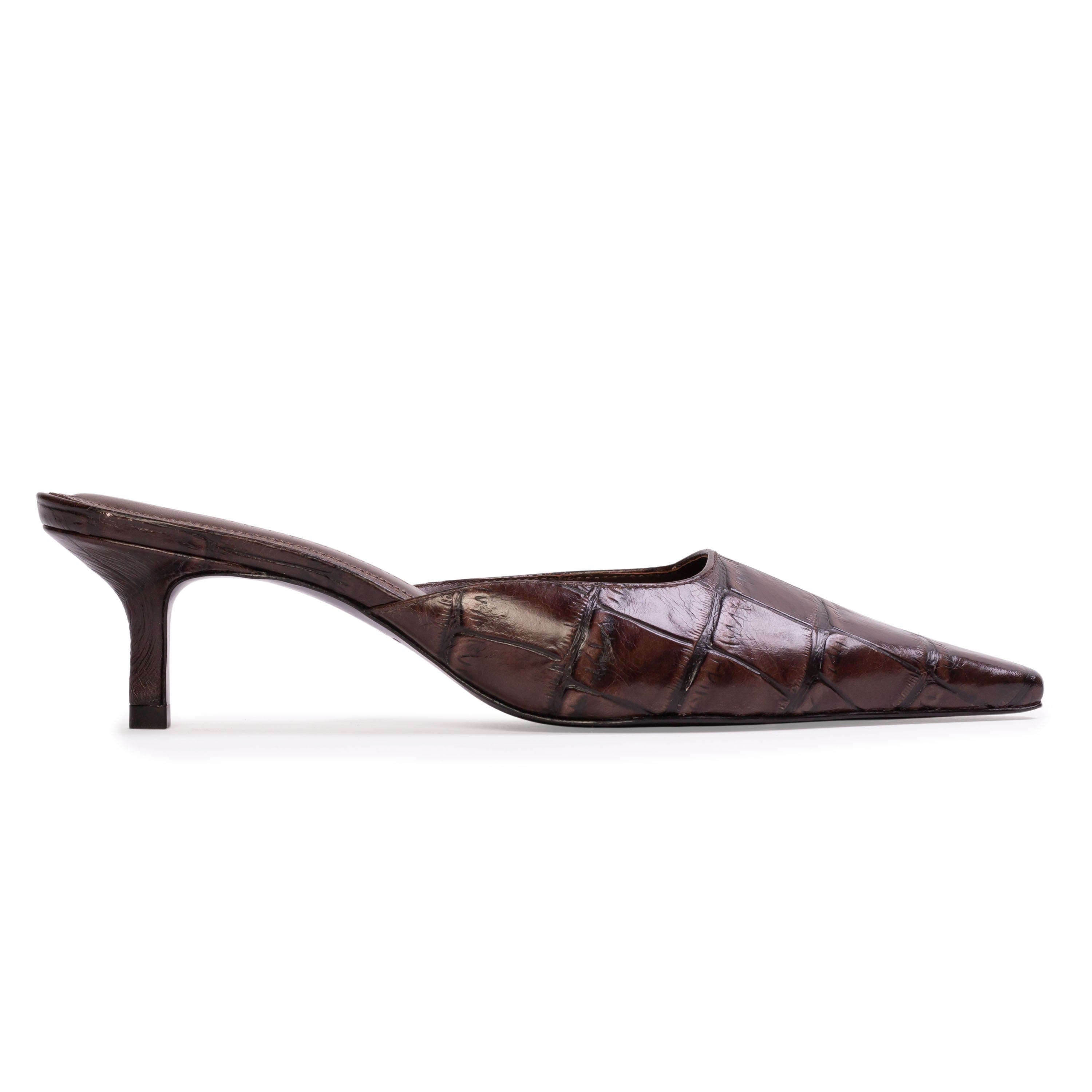 BLACK SUEDE STUDIO Riley 50 Mule, Main, color, Brown Croc Leather