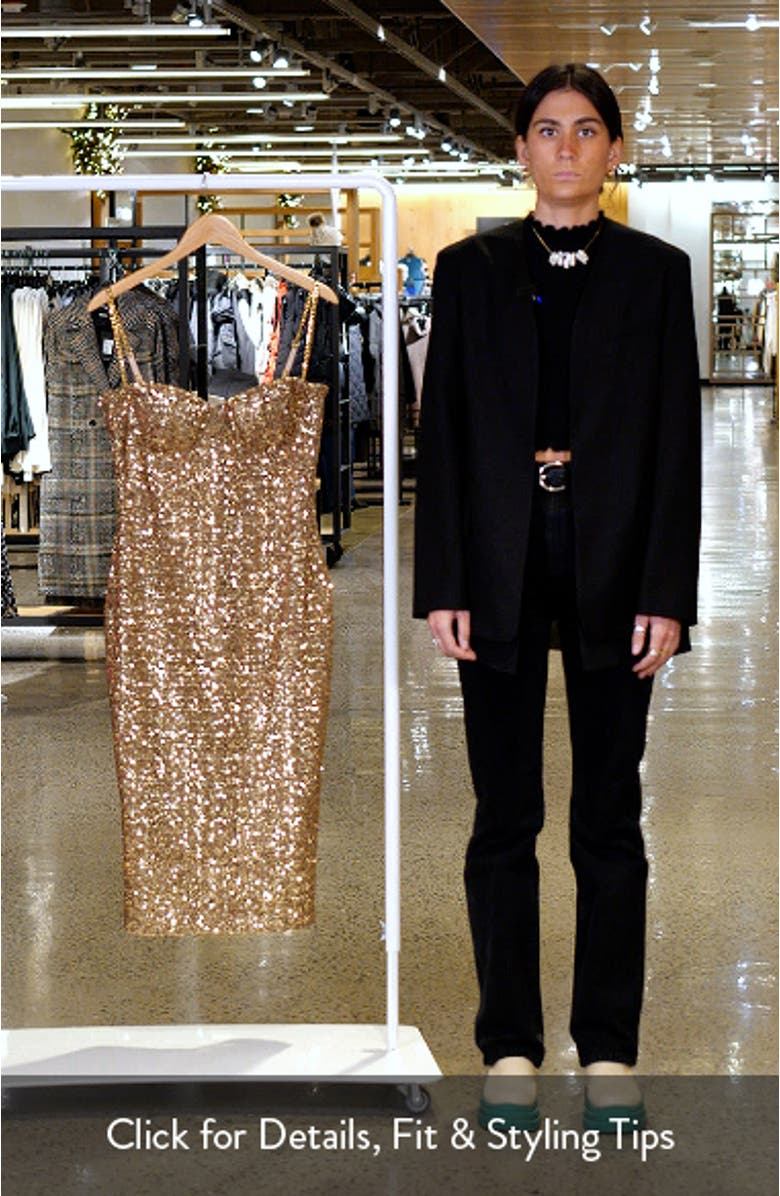 Nina Sequin Body-Con Cocktail Dress, sales video thumbnail