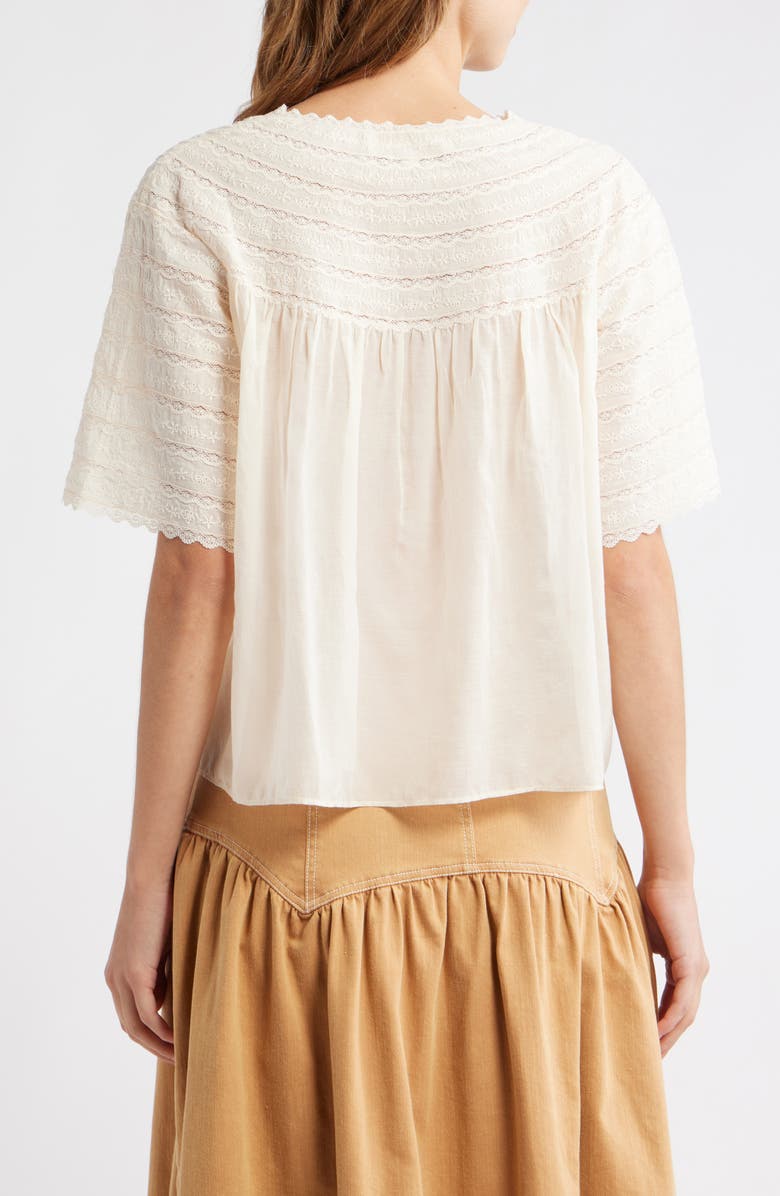 LOVE THE LABEL Katrina Embroidered Top, Alternate, color, White Swan