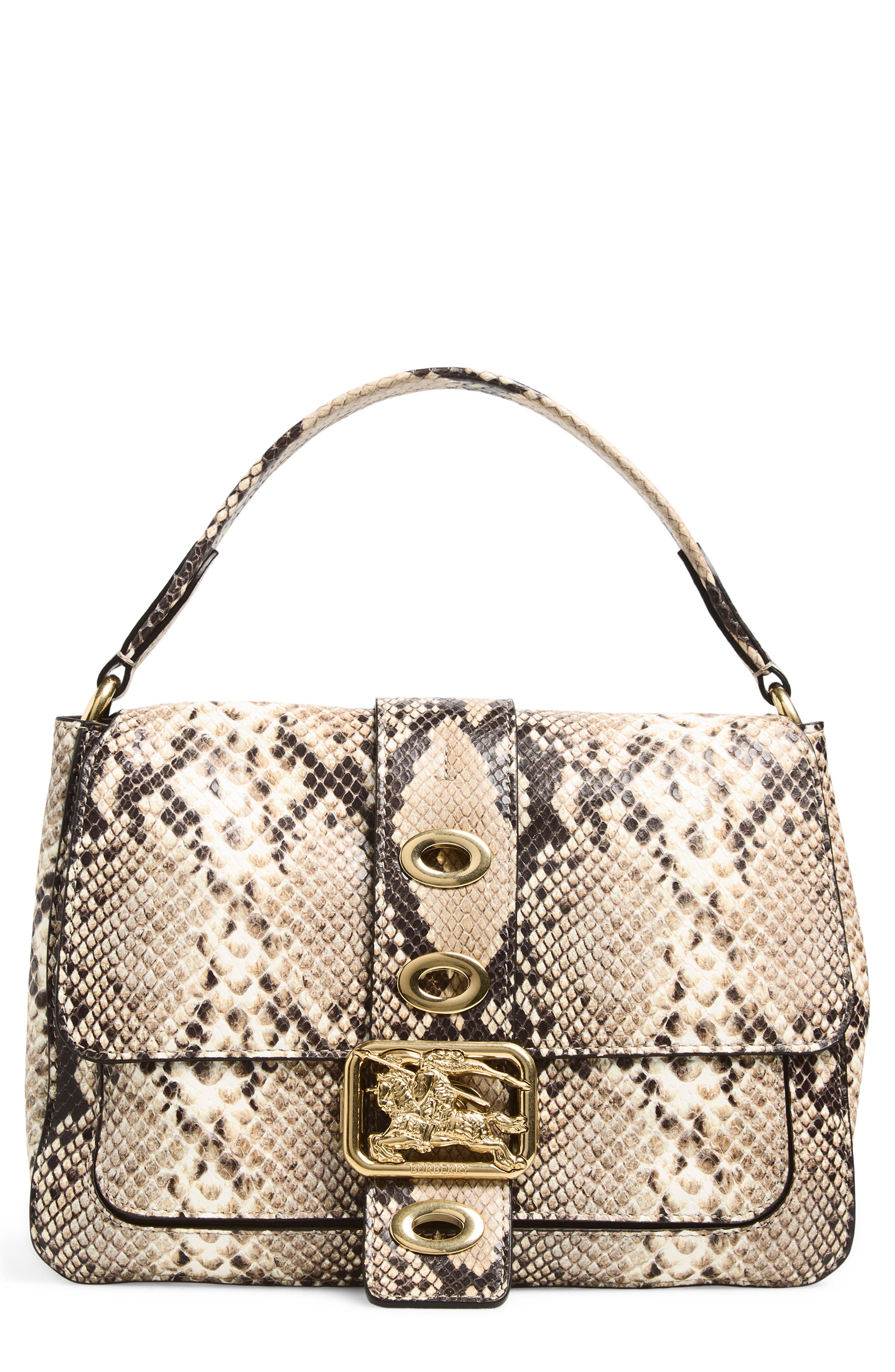 Burberry Small Rider Bag, Main, color, Natural/ Dk Brown