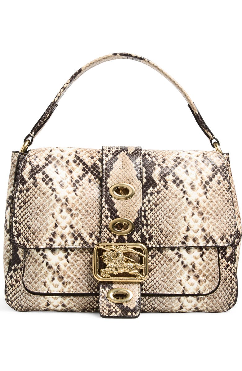 Burberry Small Rider Bag, Main, color, Natural/ Dk Brown