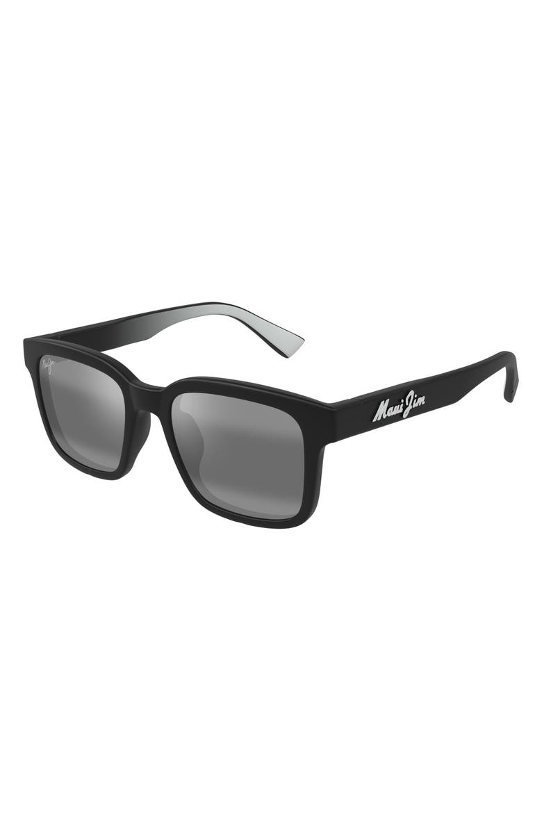Maui Jim Opiopio AF 54mm PolarizedPlus2<sup>®</sup> Rectangular Sunglasses, Alternate, color, Matte Black W/ Gradient Effect
