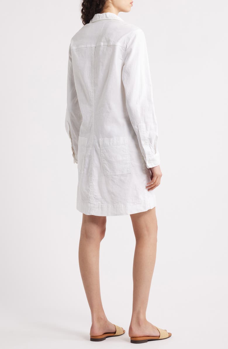 Frank & Eileen Ireland Long Sleeve Stretch Cotton & Linen Shirtdress, Alternate, color, White