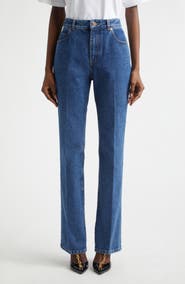 Balmain High Waist Straight Leg Jeans
