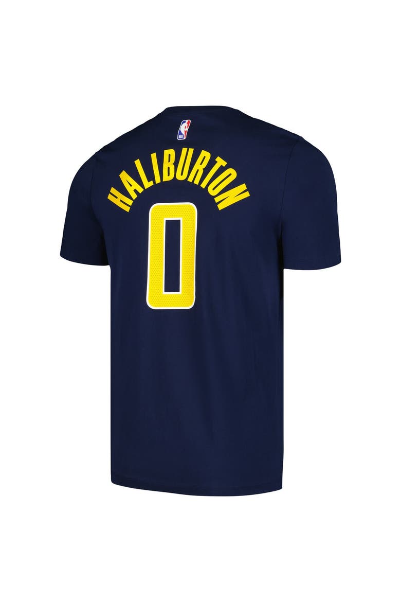 Men's Nike Tyrese Haliburton Navy Indiana Pacers Icon 2022/23 Name & Number T-Shirt, Alternate, color, Navy