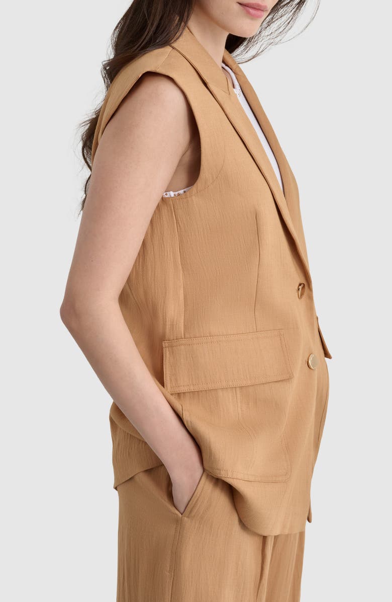 DKNY Longline Vest, Alternate, color, Tawney