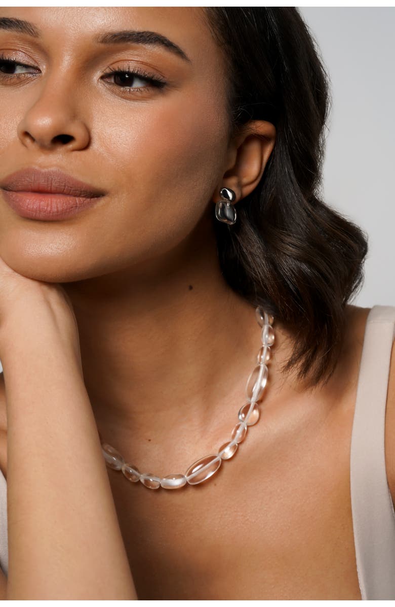 Zynnia Collective See Through Pebble Necklace, Alternate, color, Silver
