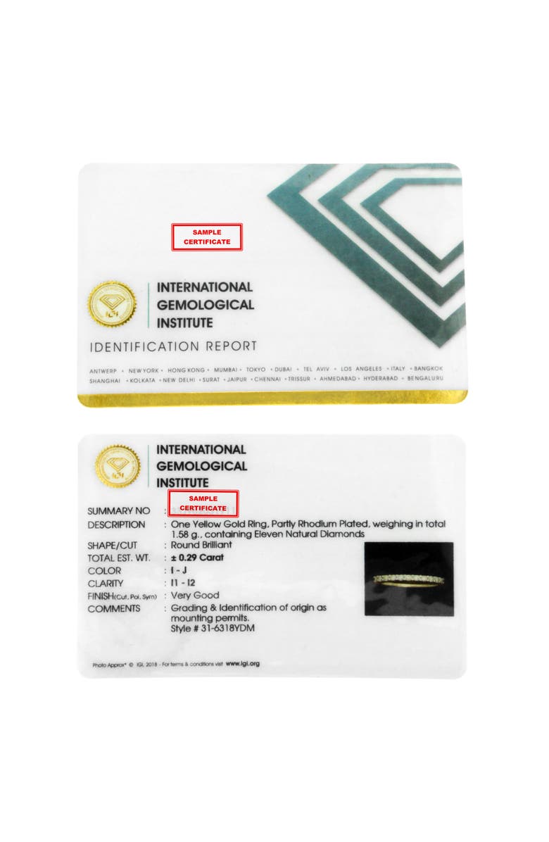 Haus of Brilliance IGI Certified 1/4 Cttw Diamond 10K Gold Fluted Band Style Ring, Alternate, color, Yellow Gold