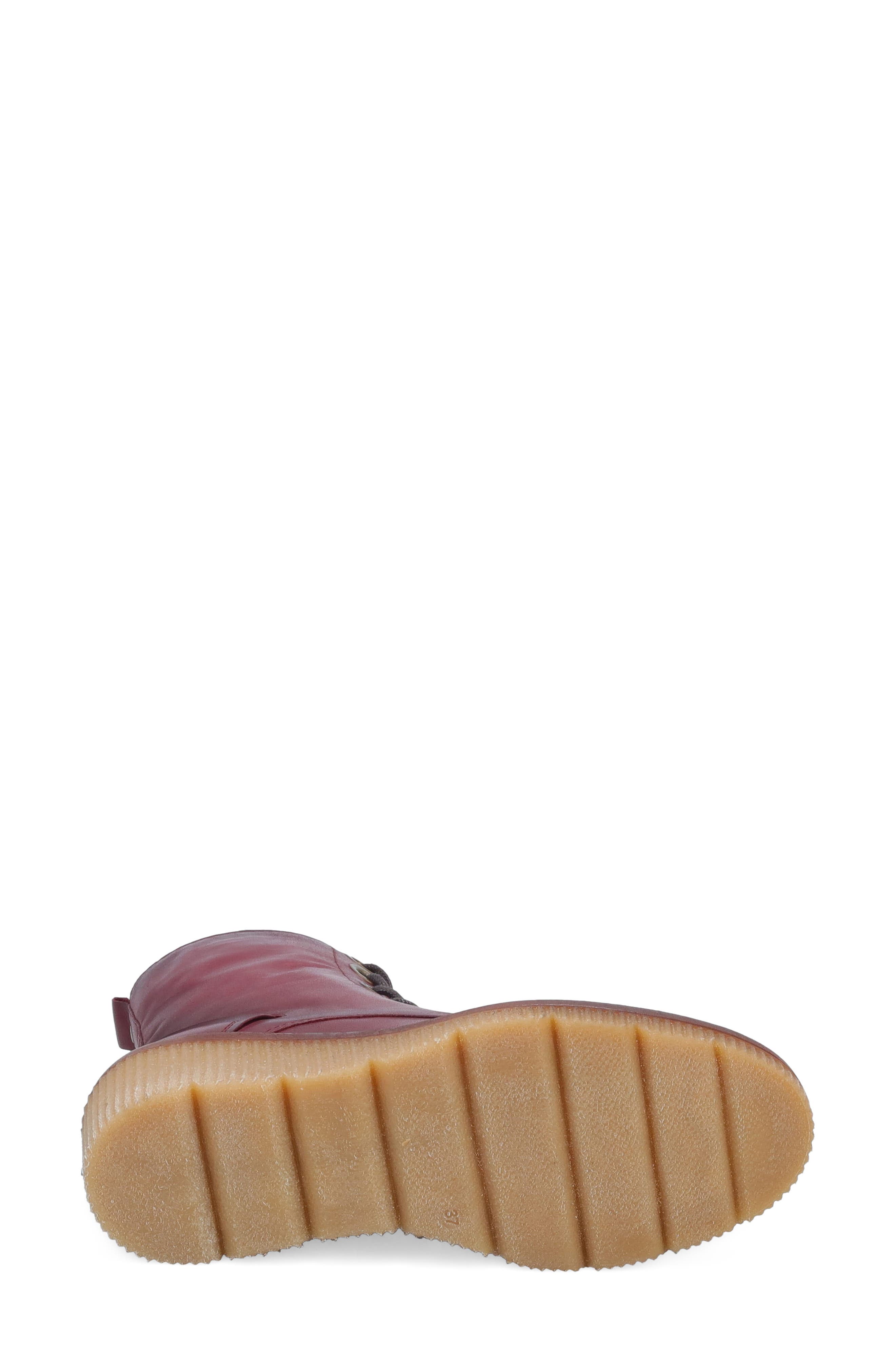 Adrienn Leather Wedge Bootie, Alternate, color, BORDEAUX
