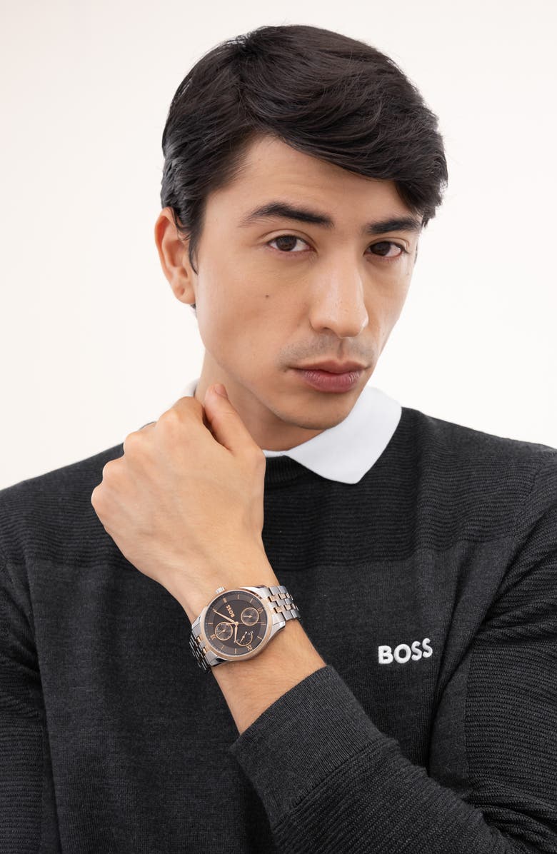 BOSS Principle Master Chronograph Watch, 41mm, Alternate, color, Gray