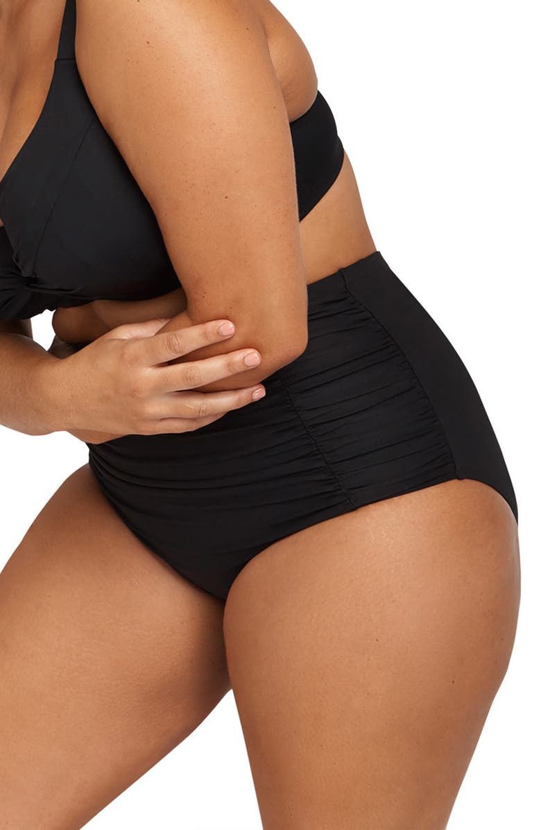 Artesands Raphael Ruched High Waist Bikini Bottoms, Alternate, color,