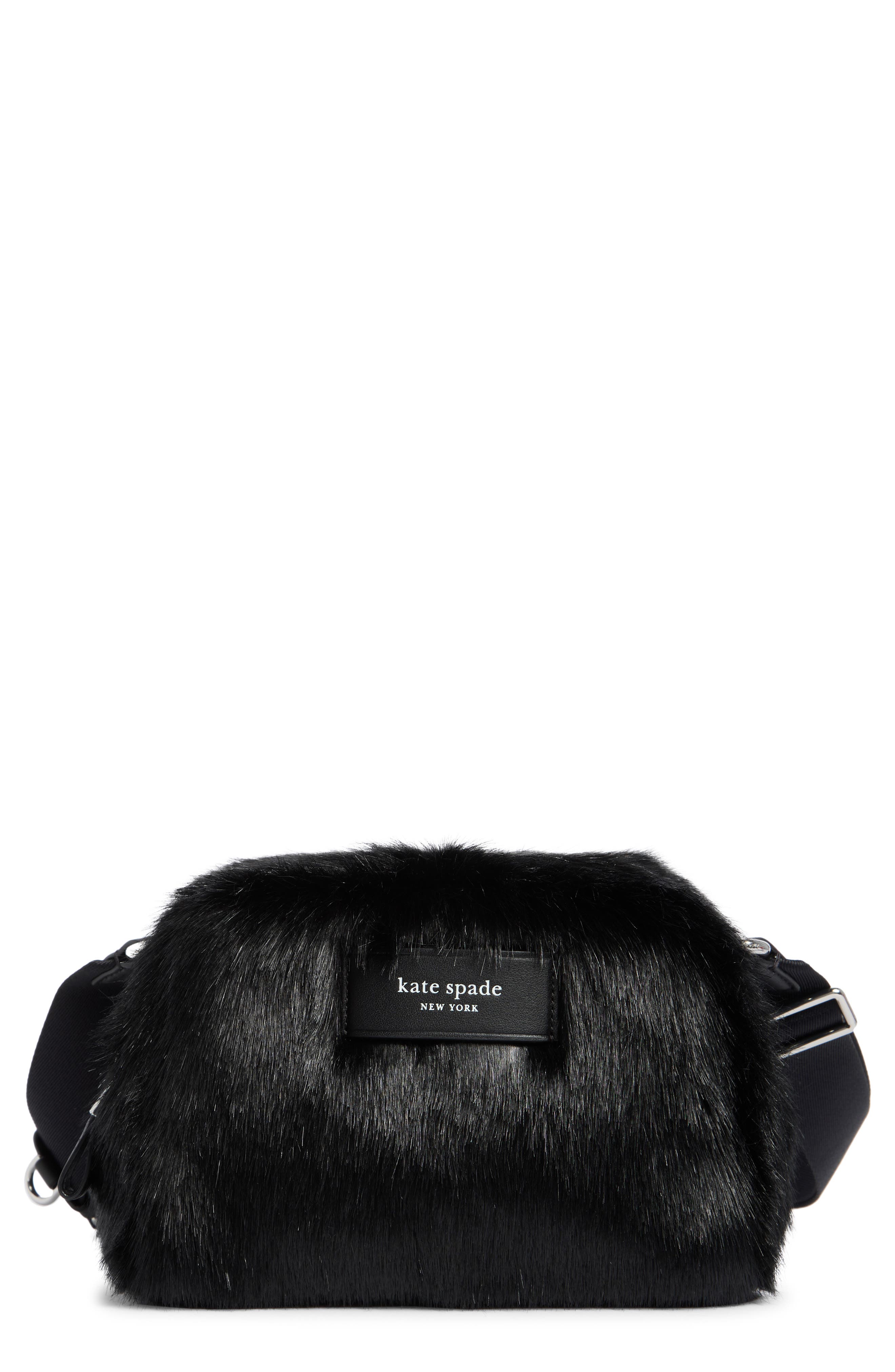Kate Spade New York puffed faux fur crossbody bag, Main, color, 