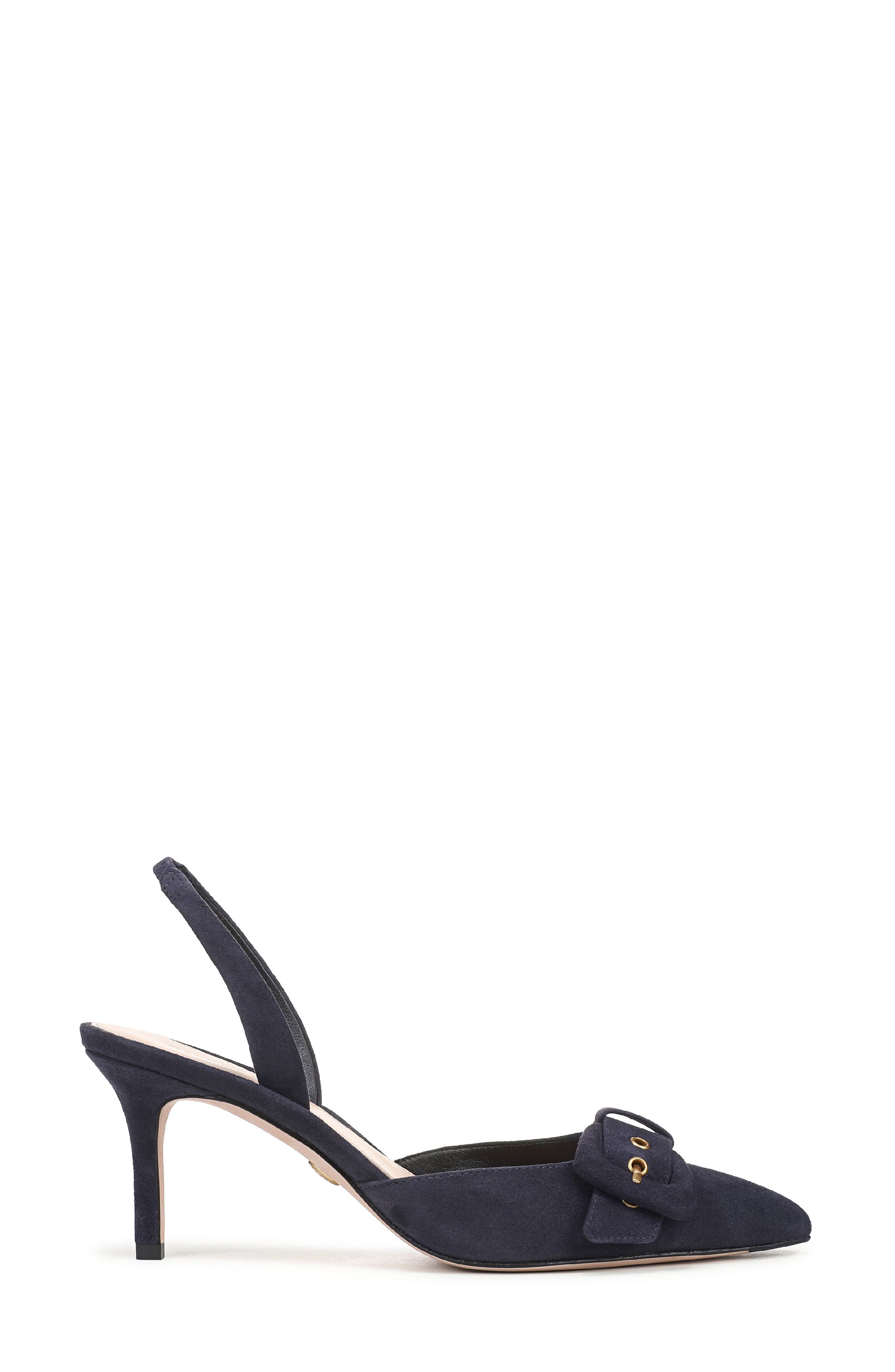Lenora Leather Slingback Pump, Alternate, color, NAVY LEATHER