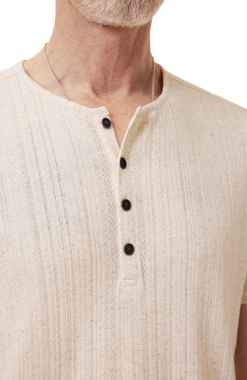 John Varvatos Ciel Variegated Rib Henley In Gray