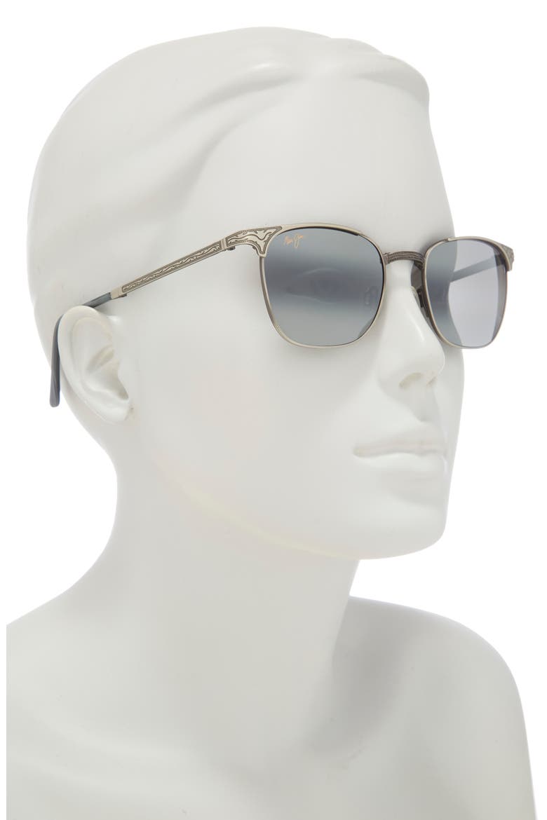 52mm Square Polarized Sunglasses, Alternate, color, PEWTER PEWTER GREY