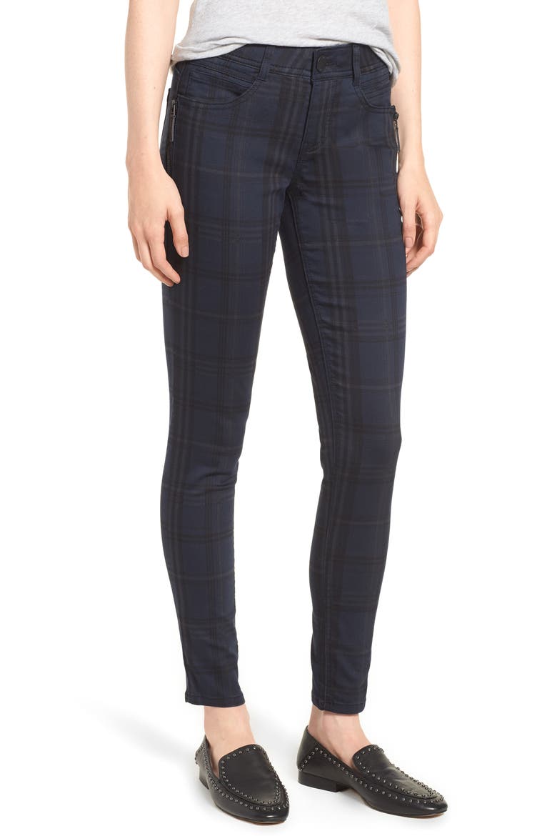Ab-Solution Plaid Slim Pants (Nordstrom Exclusive), Main, color, MIDNIGHT BLUE