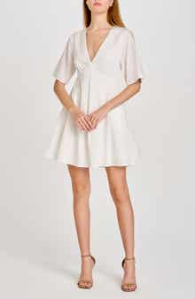 WAYF Zelma Short Sleeve Babydoll Minidress