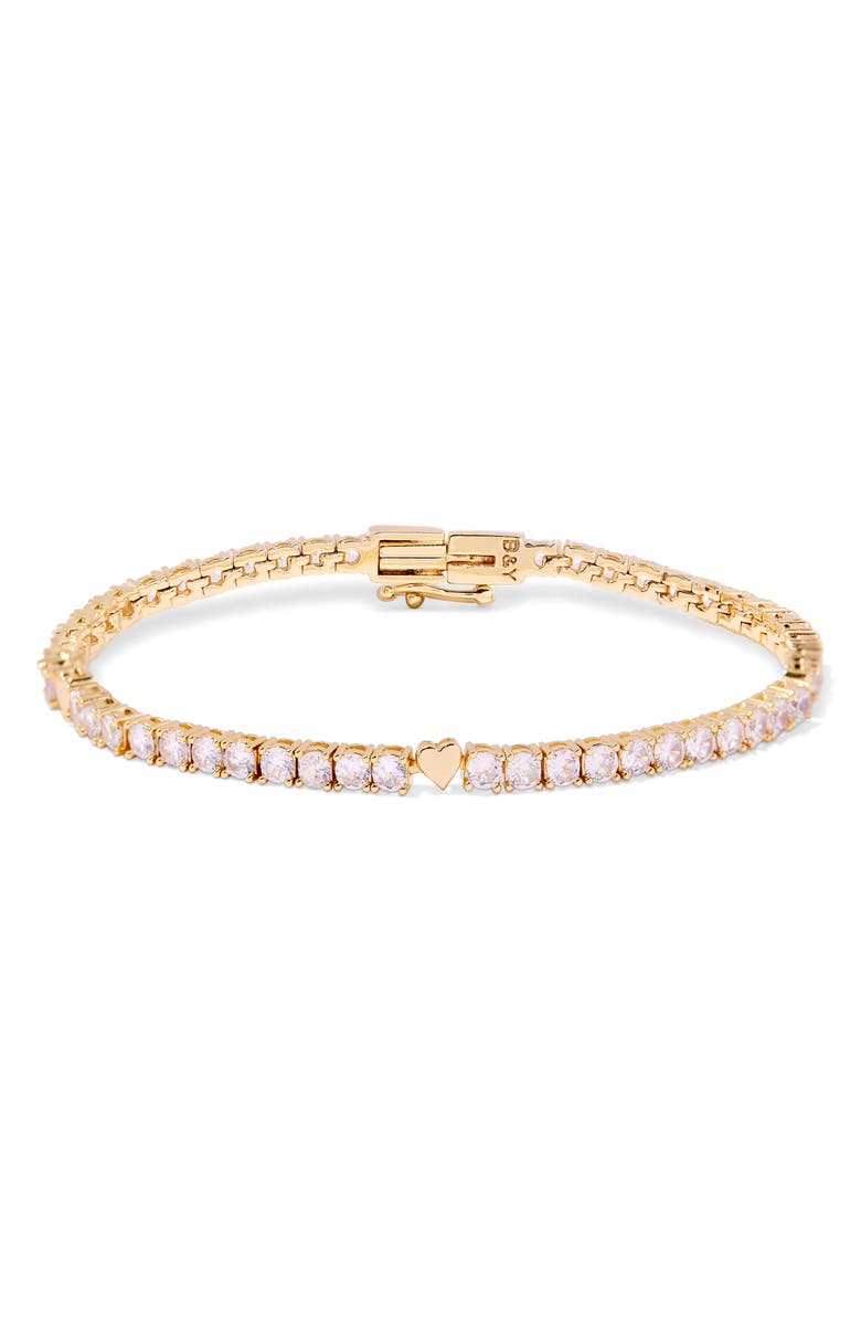 Brook and York Coco Heart Tennis Bracelet, Main, color, Gold