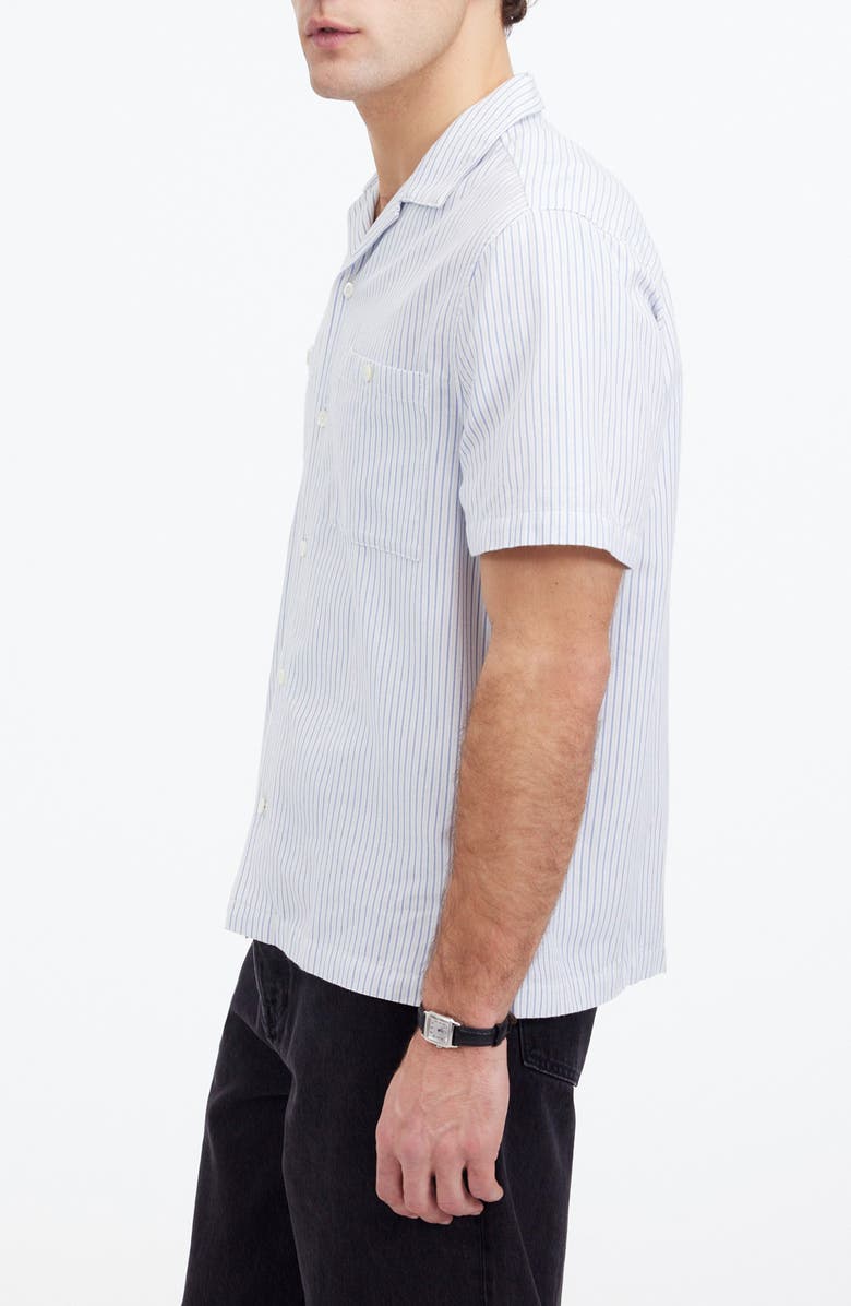 Madewell Stripe Twill Camp Shirt, Alternate, color,