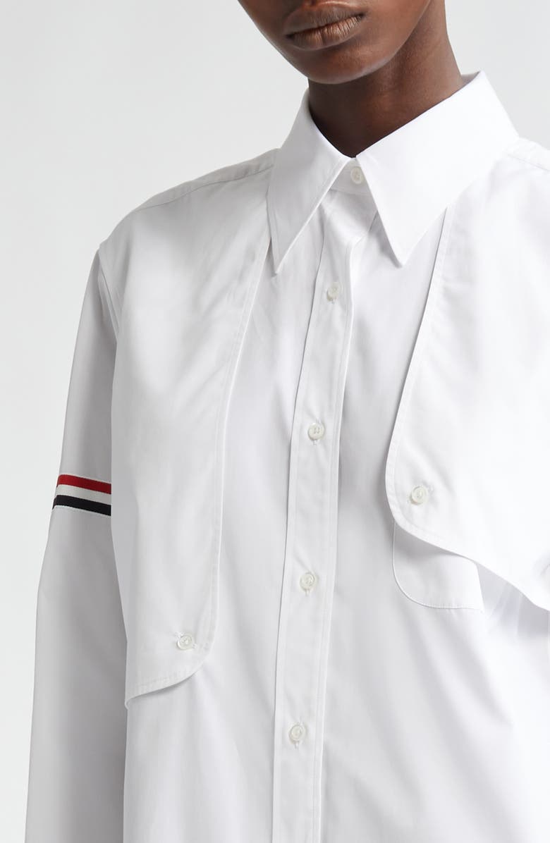 Thom Browne Easy Fit Long Sleeve Cotton Poplin Shirtdress, Alternate, color,