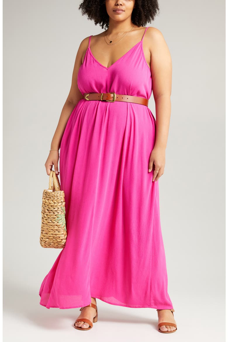 Woven Favorite Slipdress, Main, color, PINK CABARET