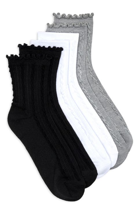 3-Pack Assorted Ankle Socks