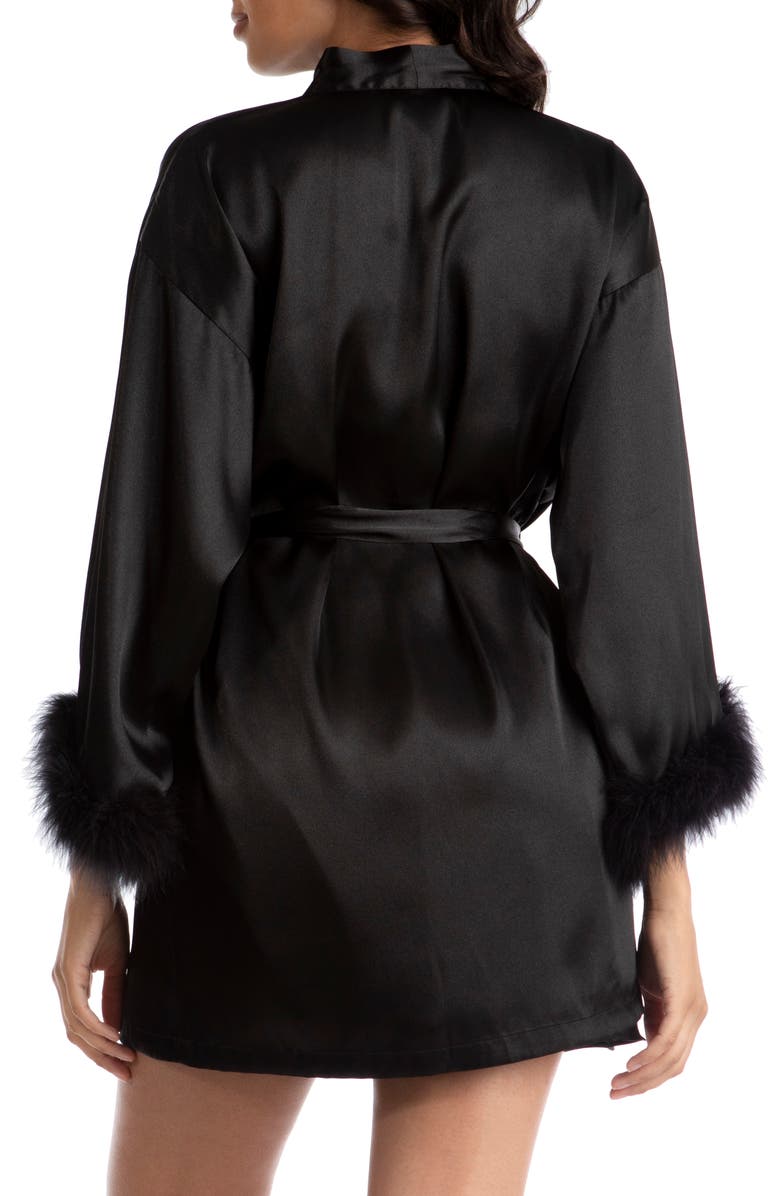 In Bloom by Jonquil Noelle Feather Trim Satin Wrap, Alternate, color, 