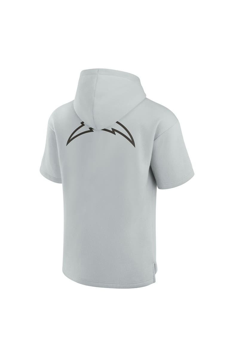 Fanatics Signature Unisex Fanatics Signature Gray Los Angeles Chargers Elements Super Soft Fleece Short Sleeve Pullover Hoodie, Alternate, color, Gray
