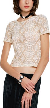 Anna Sui Victorian Lace Combo T-Shirt