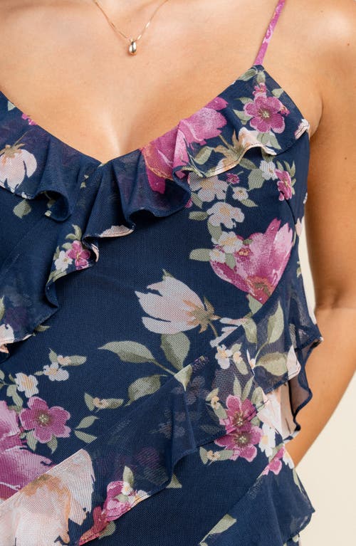 Beivy Cascade Ruffle Maxi Dress In Blue