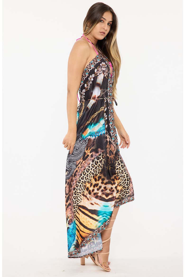 Black Halter Dress, Alternate, color, BLACK