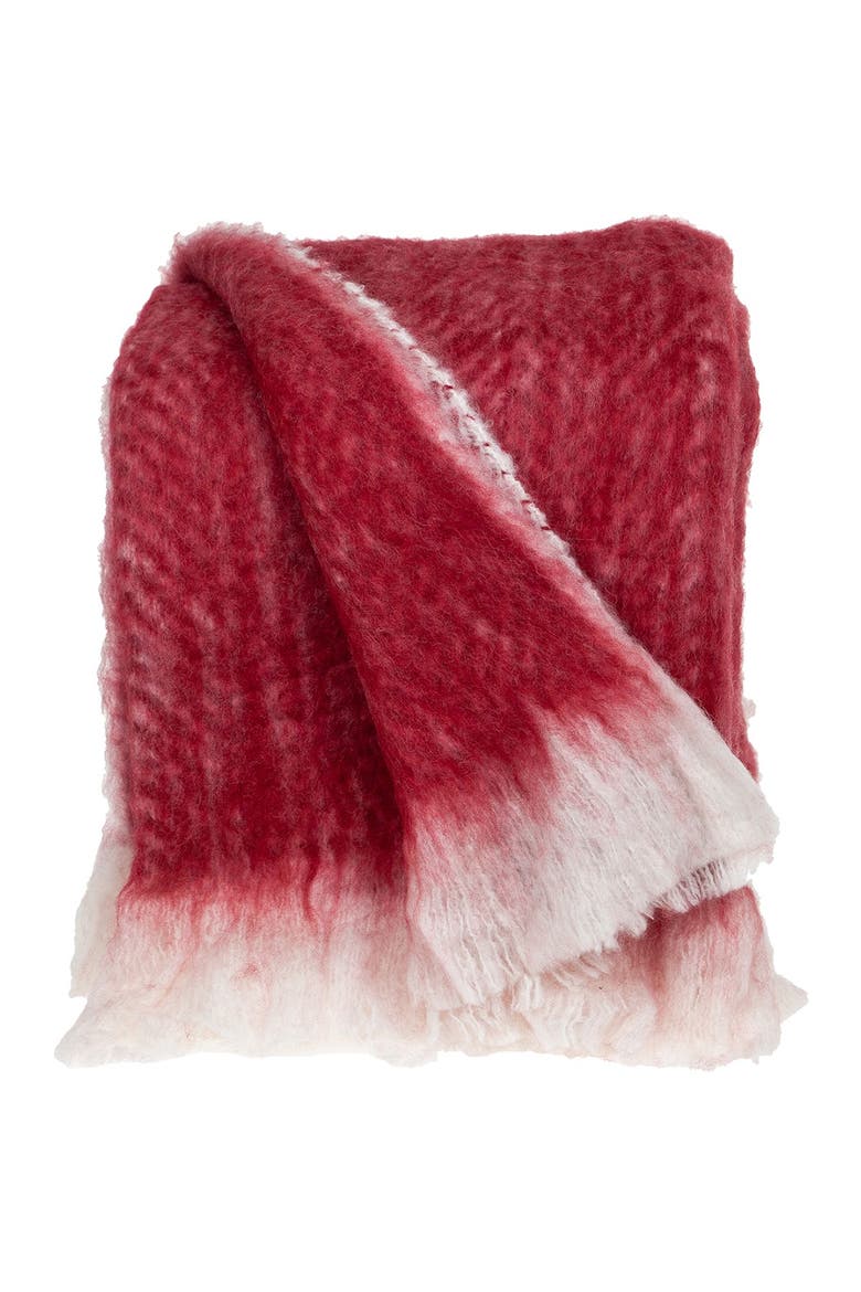 Nagar Transitional Red 52" x 67" Woven Handloom Throw Blanket, Alternate, color, RED