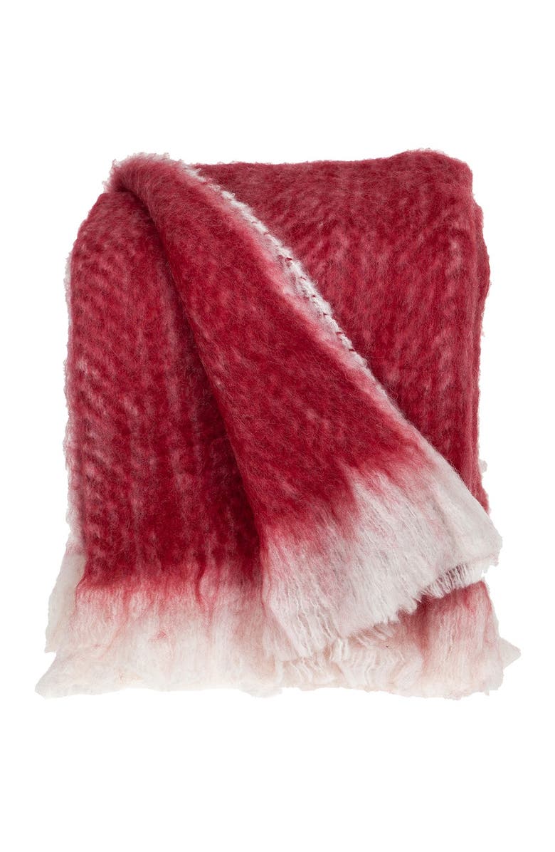 PARKLAND COLLECTION Nagar Transitional Red 52" x 67" Woven Handloom Throw Blanket, Alternate, color, Red